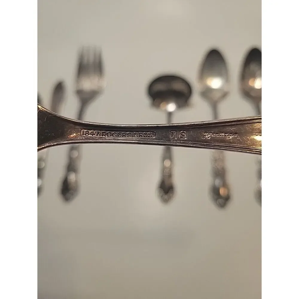 1847 Rogers Bros. HERITAGE Stainless IS Silverware Serving Set 7 Pcs Post 1940